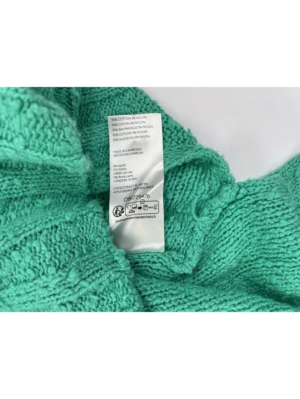 NWT Anthropologie Pilcro Green V Neck Sweater Womens S Slouchy Textured Knit